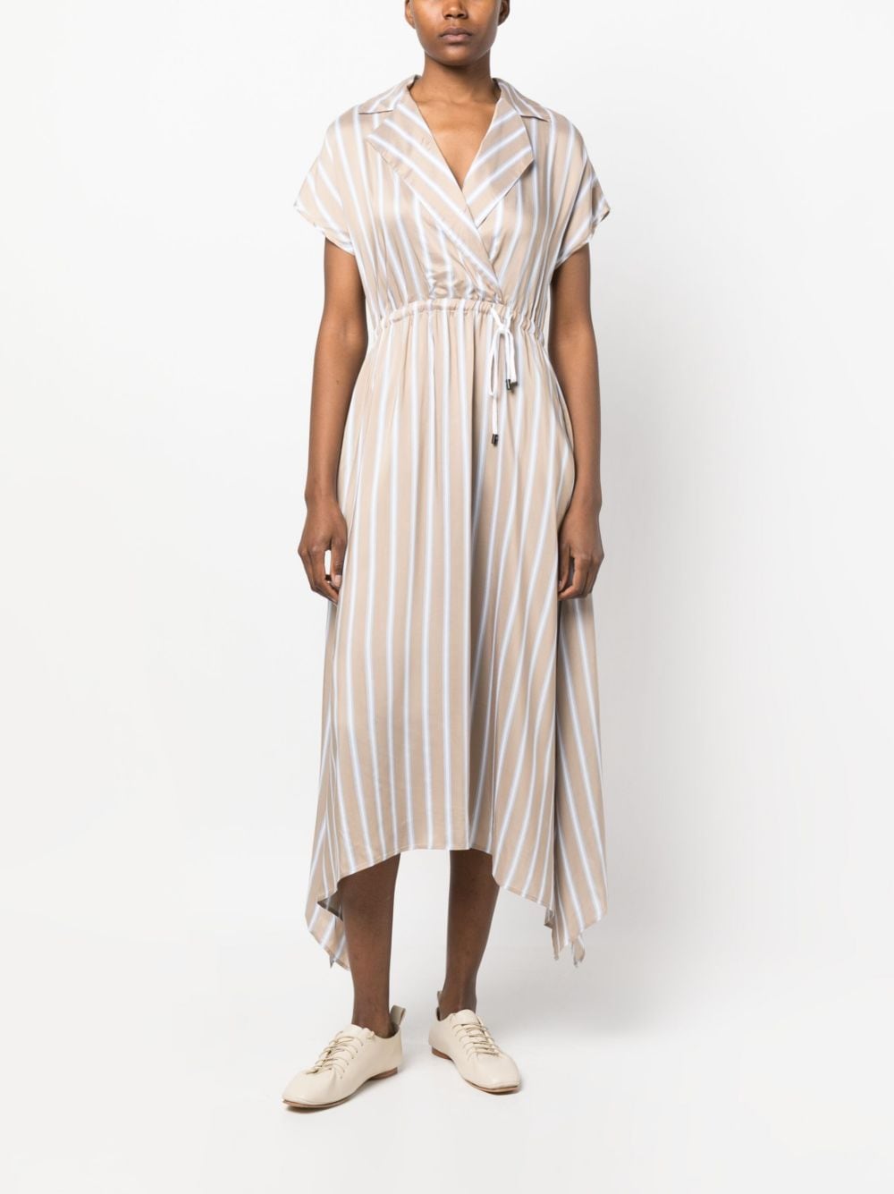 Peserico Midi-jurk met bloemenprint - Bruin