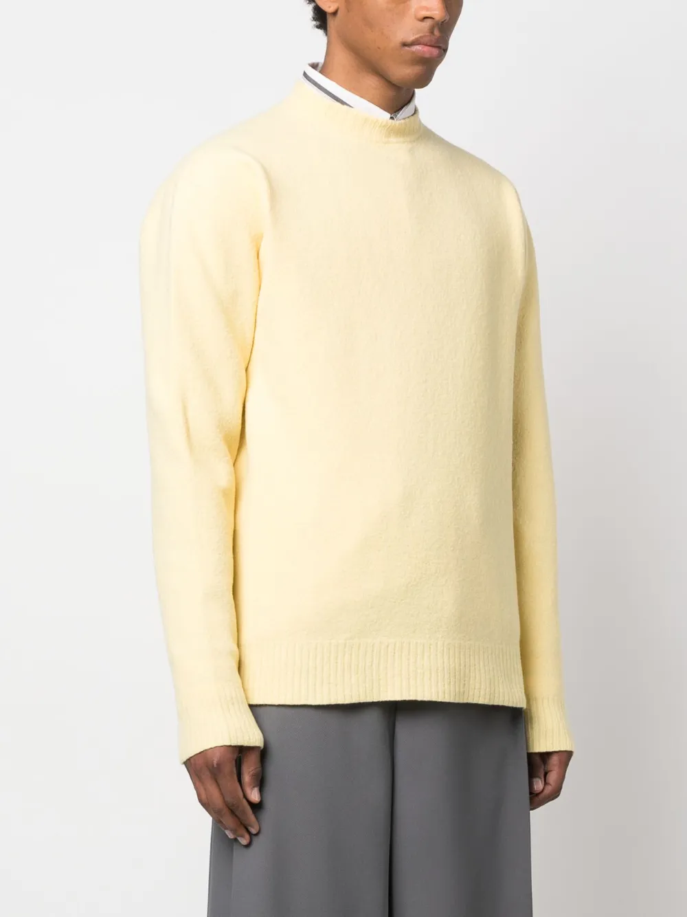 Shop Jil Sander Ribbed-trim Wool Jumper In Yellow