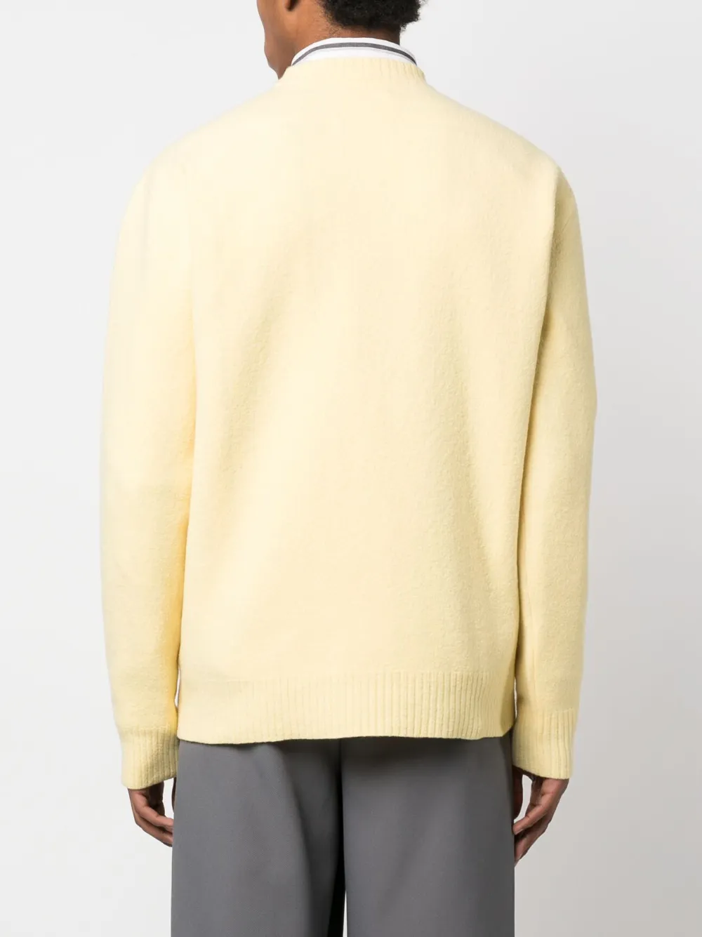 Shop Jil Sander Ribbed-trim Wool Jumper In Yellow