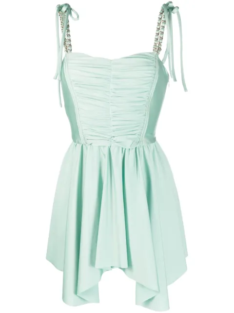 Amen vestido corto con diseño asimétrico y acampanado