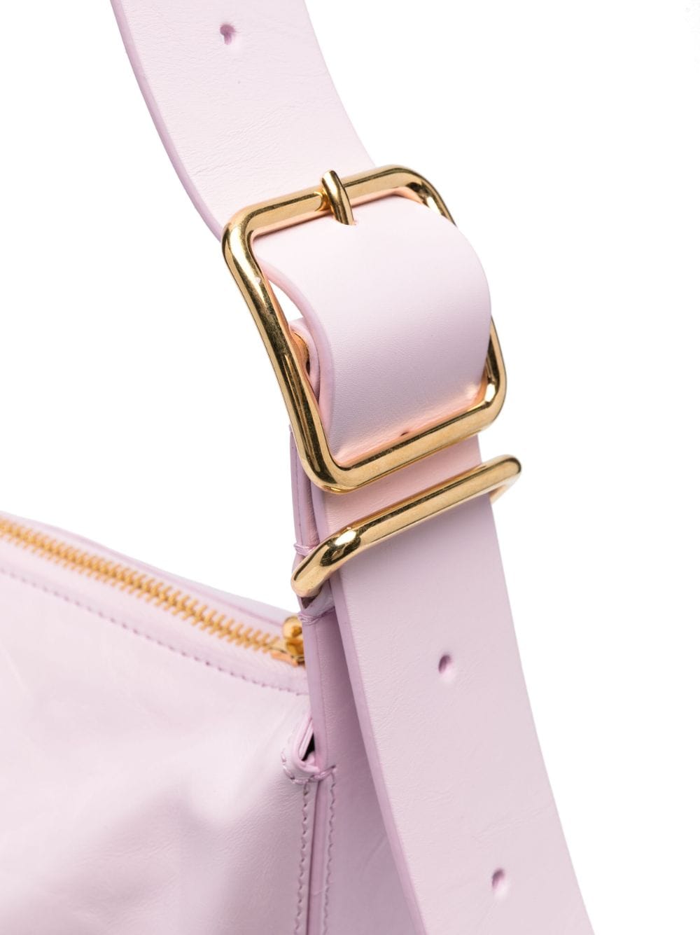 Shop Jil Sander Medium Crinkled Leather Shoulder Bag In Pink