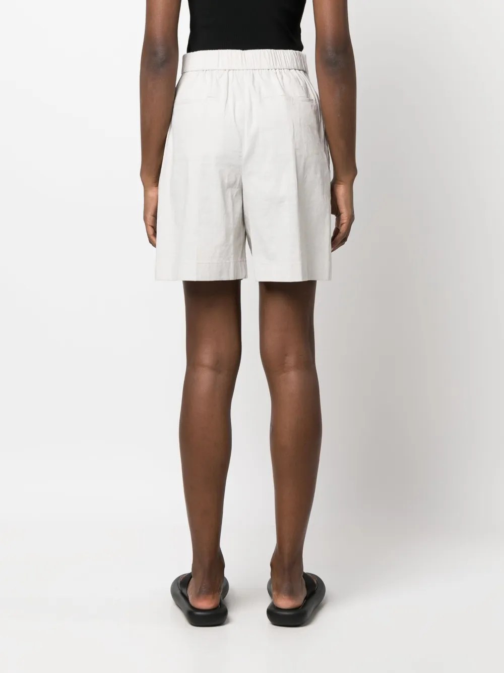 Theory High-waisted Shorts In Neutrals
