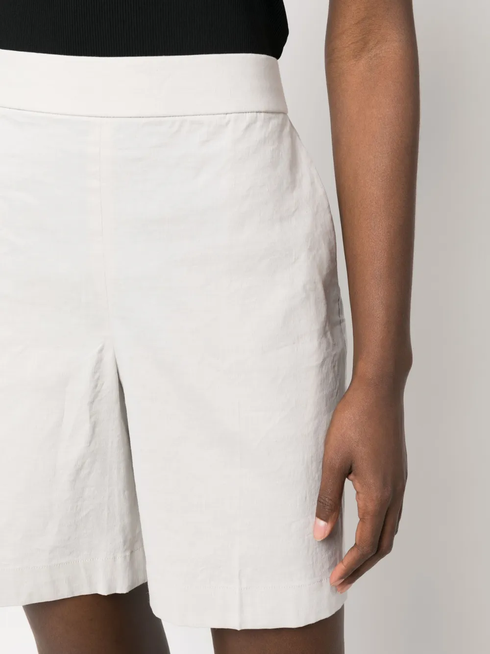 Theory High-waisted Shorts In Neutrals