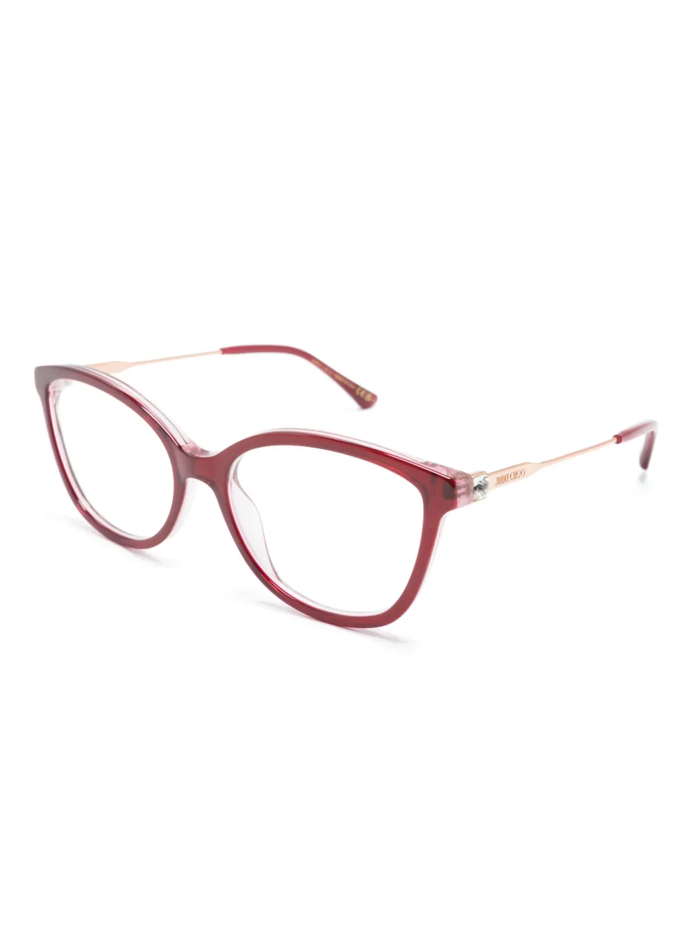Jimmy Choo Eyewear logo-engraved cat-eye glasses - Rood