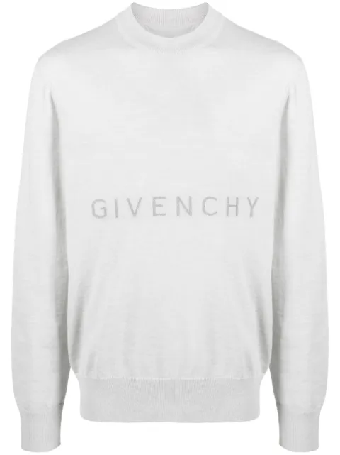 Givenchy logo-print melange wool jumper Men