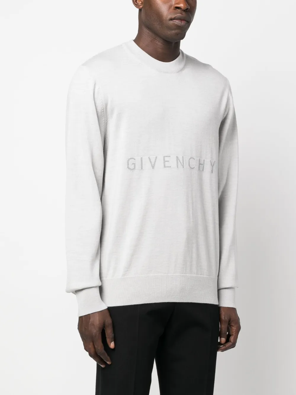 Affordable Givenchy logo-print melange wool jumper Men