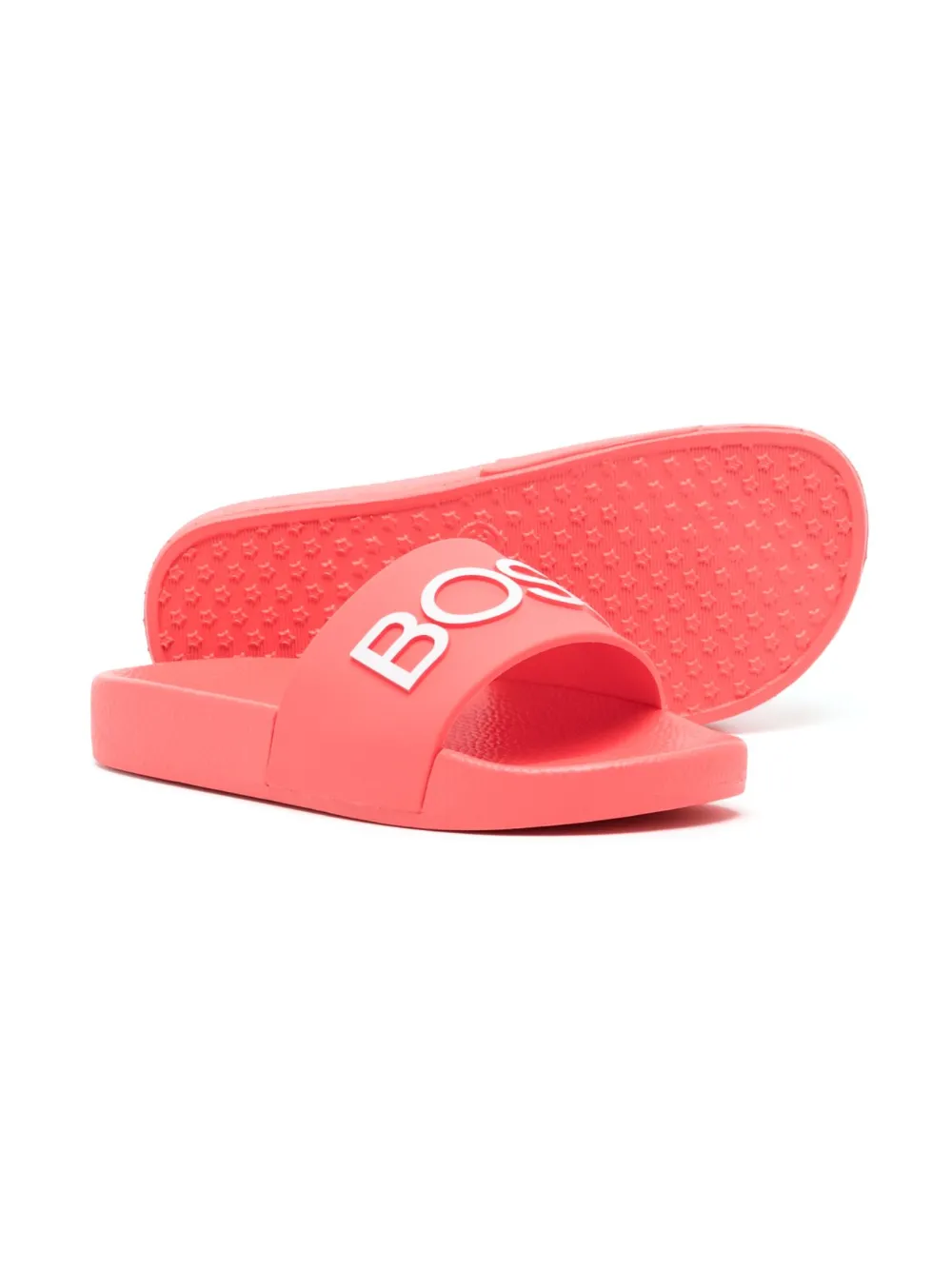 BOSS Kidswear Slippers met logoprint - Roze