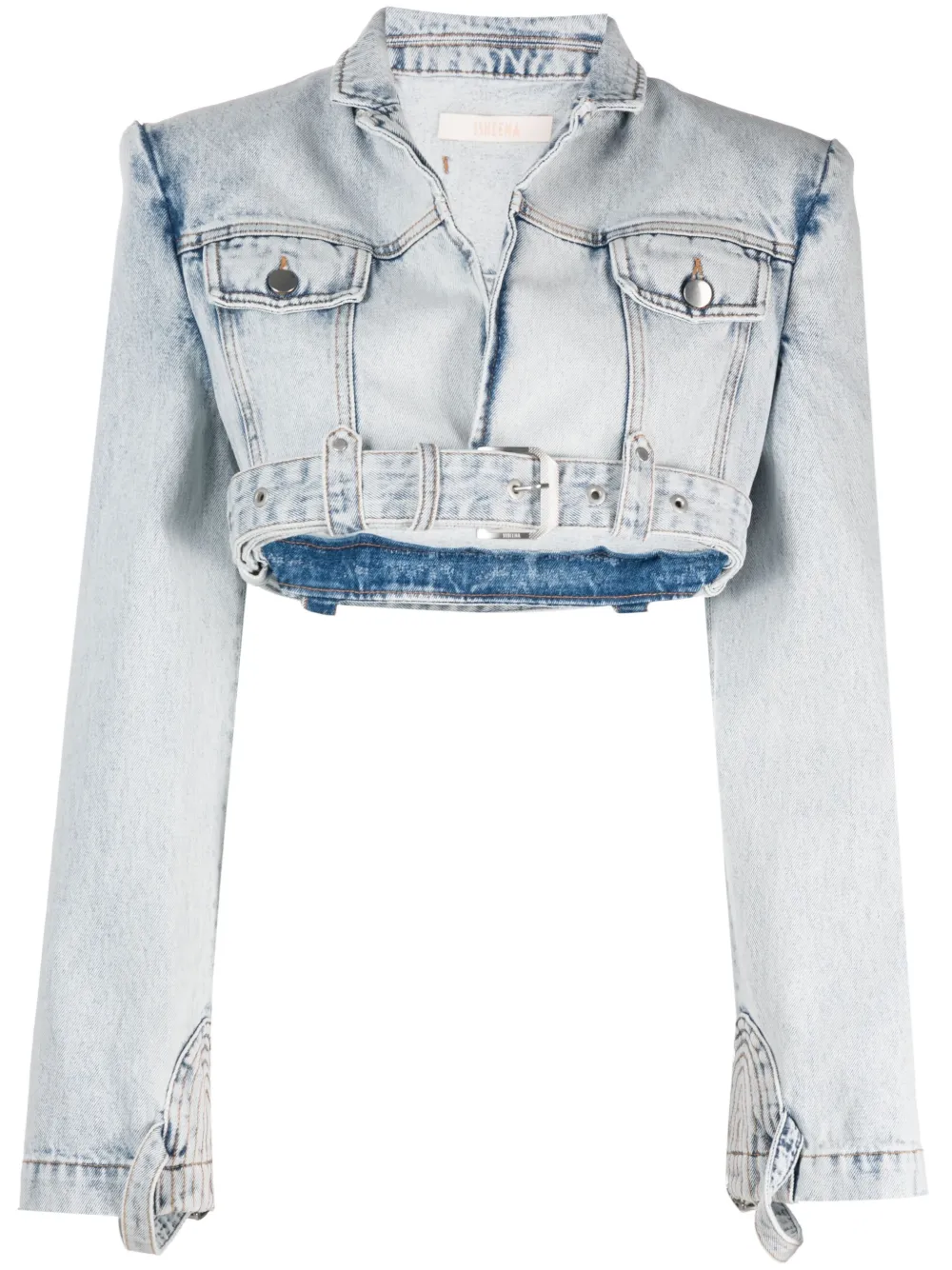 SSHEENA BLEACHED DENIM CROPPED JACKET