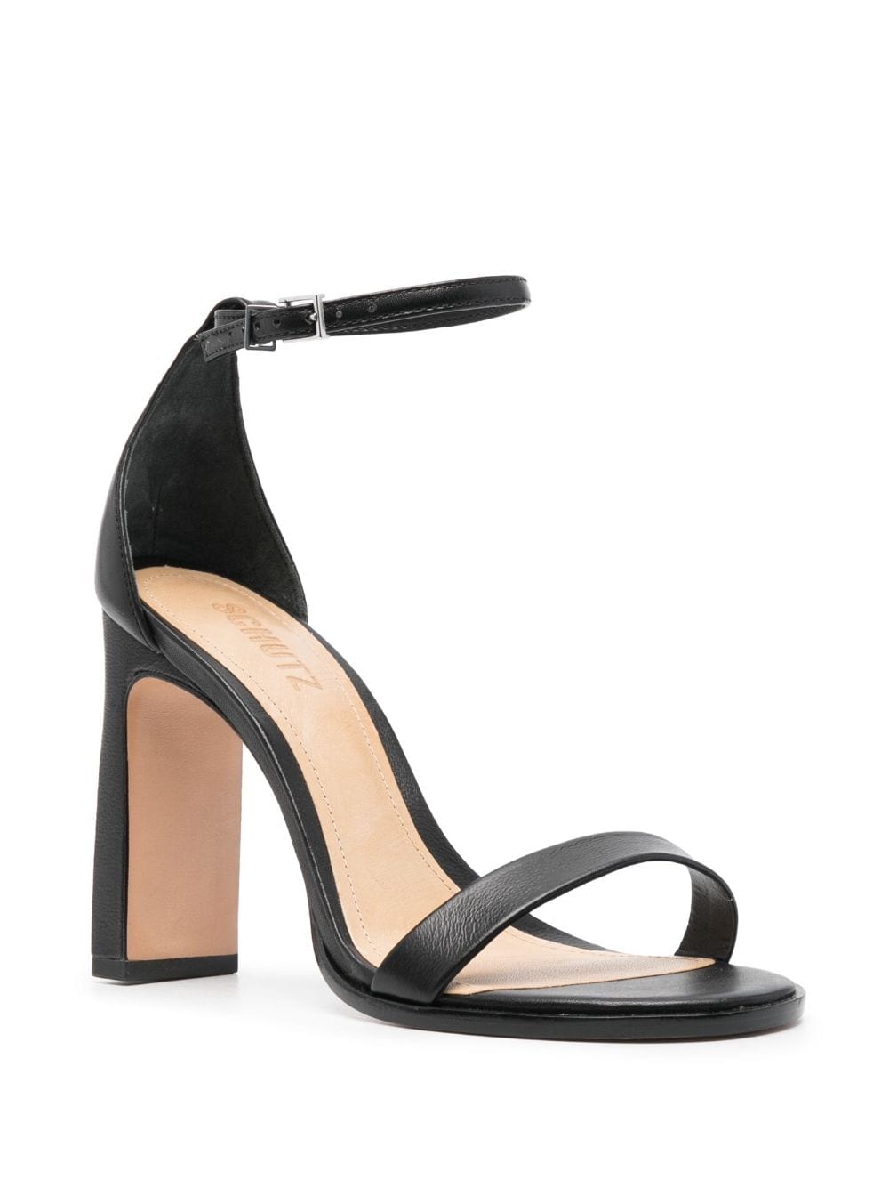 Schutz 110mm single-strap leather sandals - Zwart