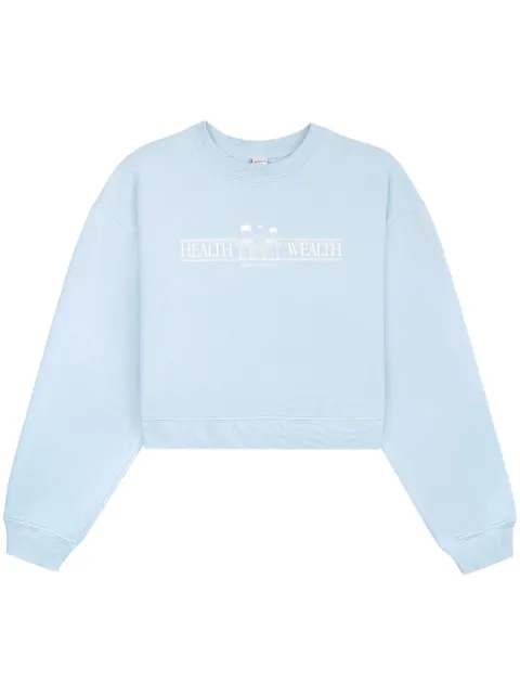 Sporty & Rich Health Resort cropped cotton sweatshirt