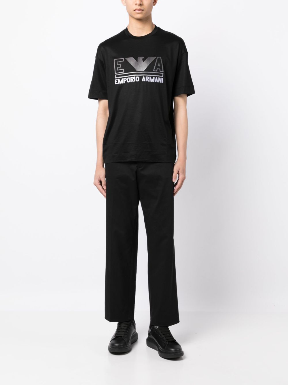 Emporio Armani T-shirt met logoprint - Zwart