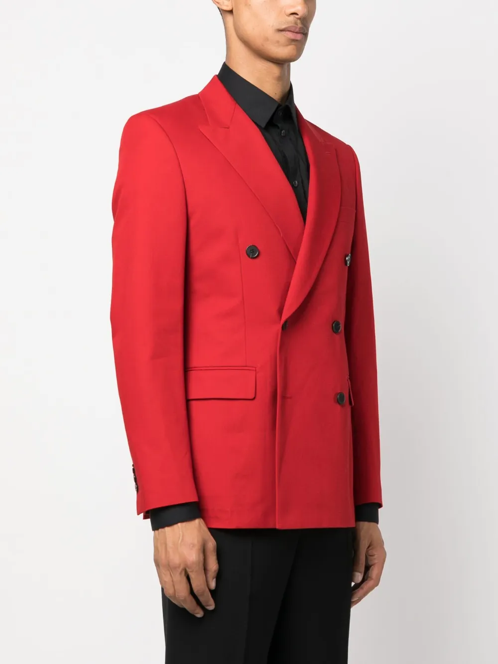 Shop Fursac Double-breasted Blazer In Red