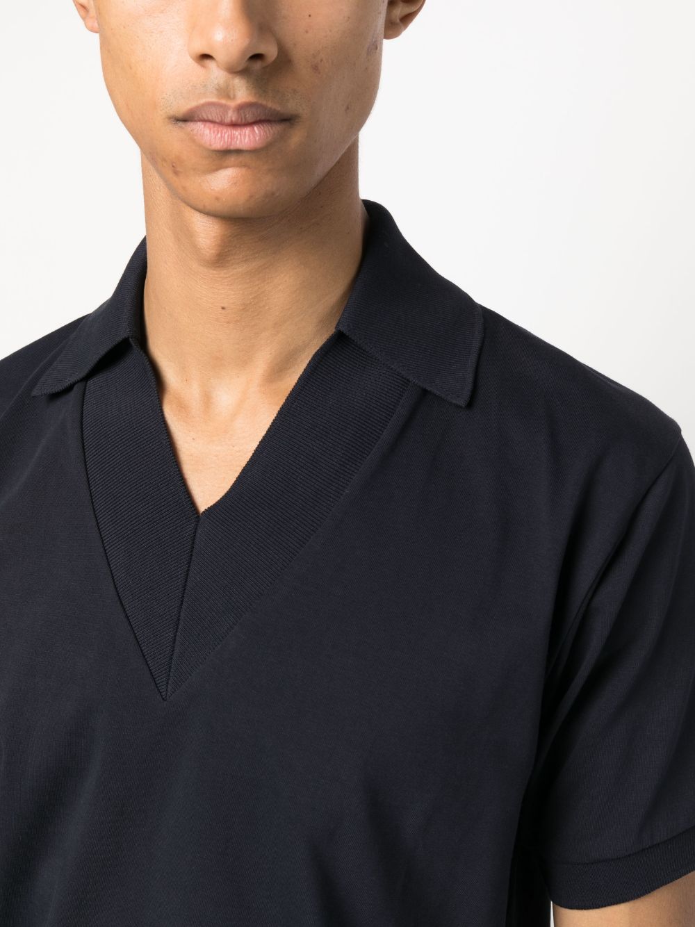 Shop Fursac Short-sleeve Jersey Polo Shirt In Blue