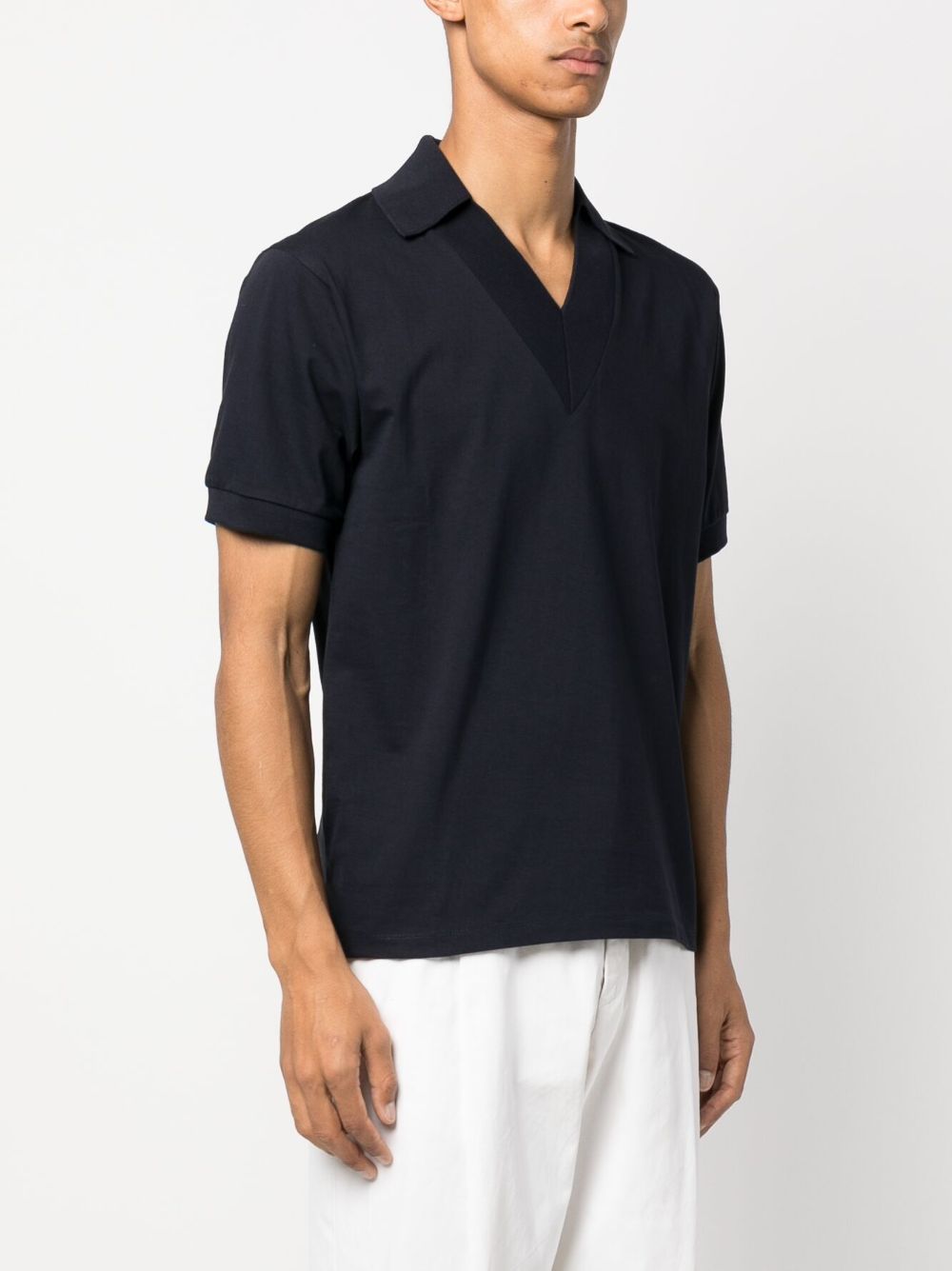 Shop Fursac Short-sleeve Jersey Polo Shirt In Blue