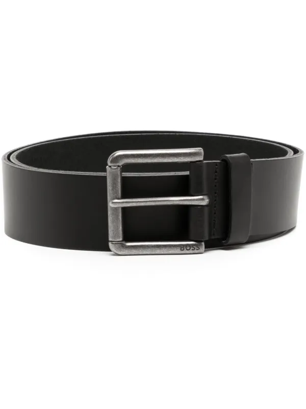 BOSS engraved-logo buckle belt