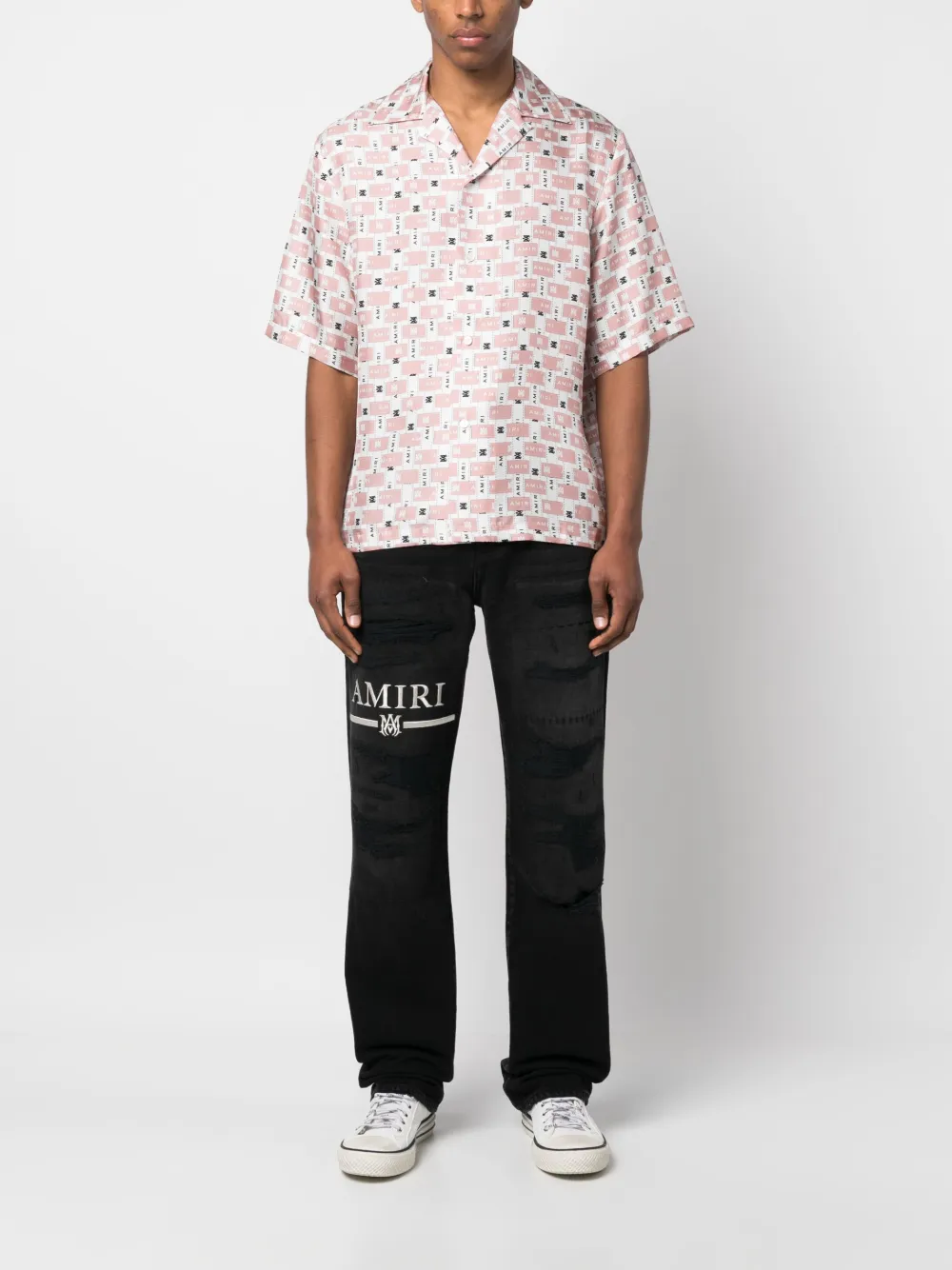 AMIRI Overhemd met logoprint - Roze
