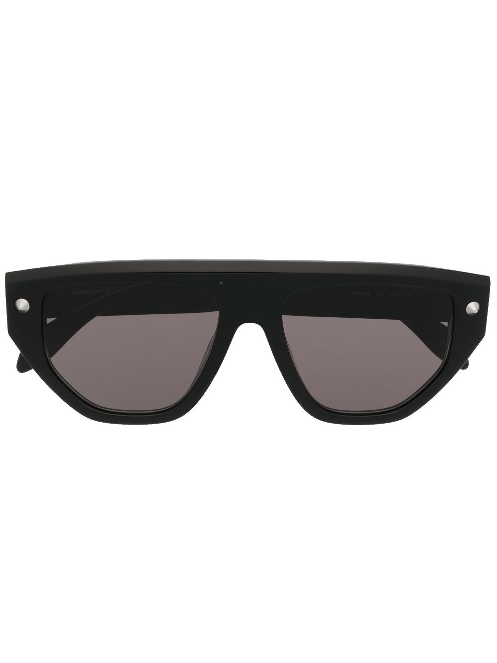 Alexander Mcqueen Spike Studs Geometric-frame Sunglasses In Black