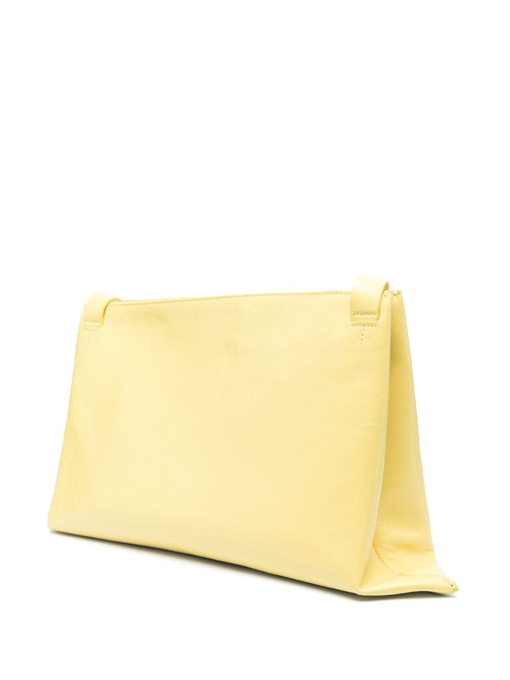 Shop Jil Sander Zip-up Leather Shoulder Bag In Yellow