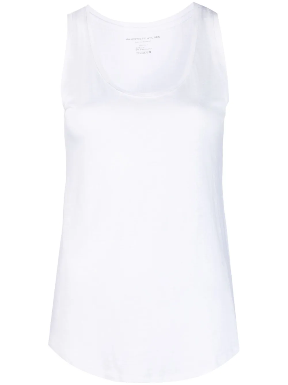 Majestic Basic Soft Touch Scoop-neck Tank In White