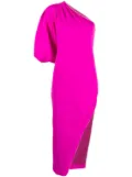 NISSA one-shoulder asymmetric midi dress - Pink