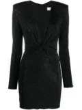 NISSA crystal-embellished mini dress - Black