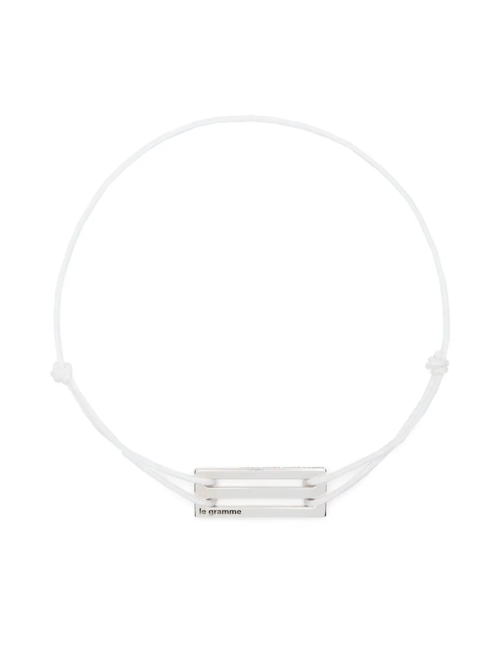 Le Gramme 2,5g Sterling Silver Cord Bracelet In White