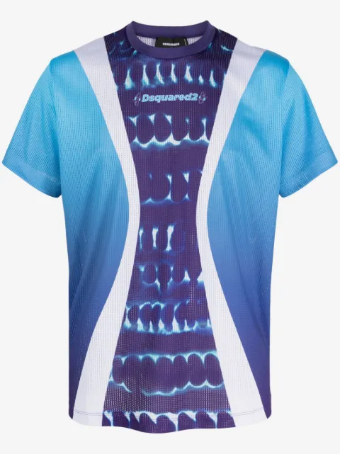 DSQUARED2 graphic-print perforated T-shirt