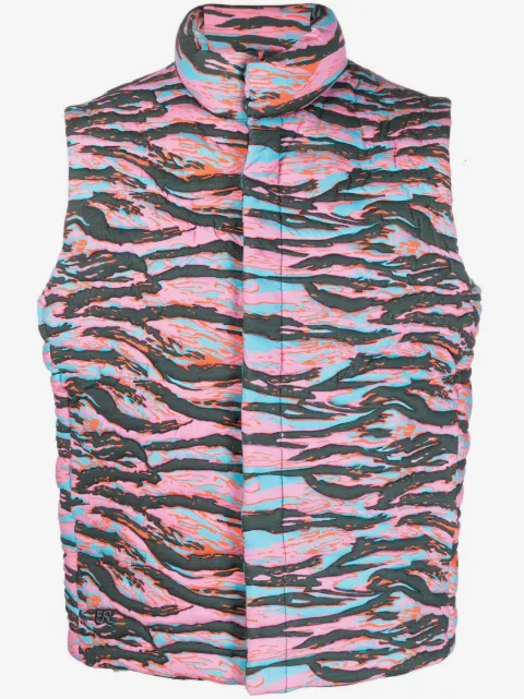 ERL camouflage-print quilted puffer gilet