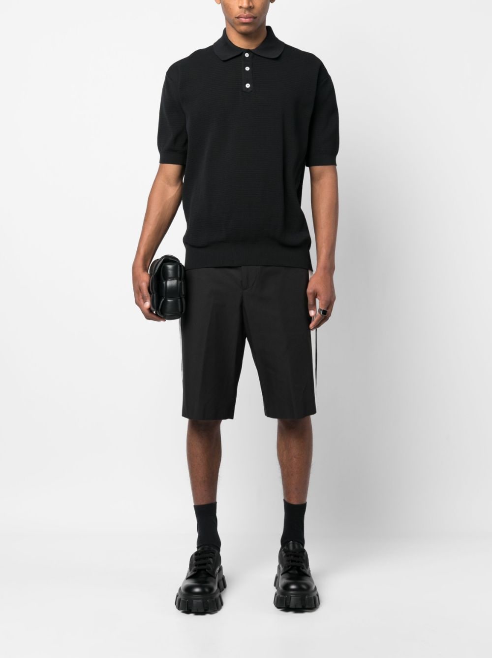Alexander McQueen Bermuda shorts met zijstreep - Zwart