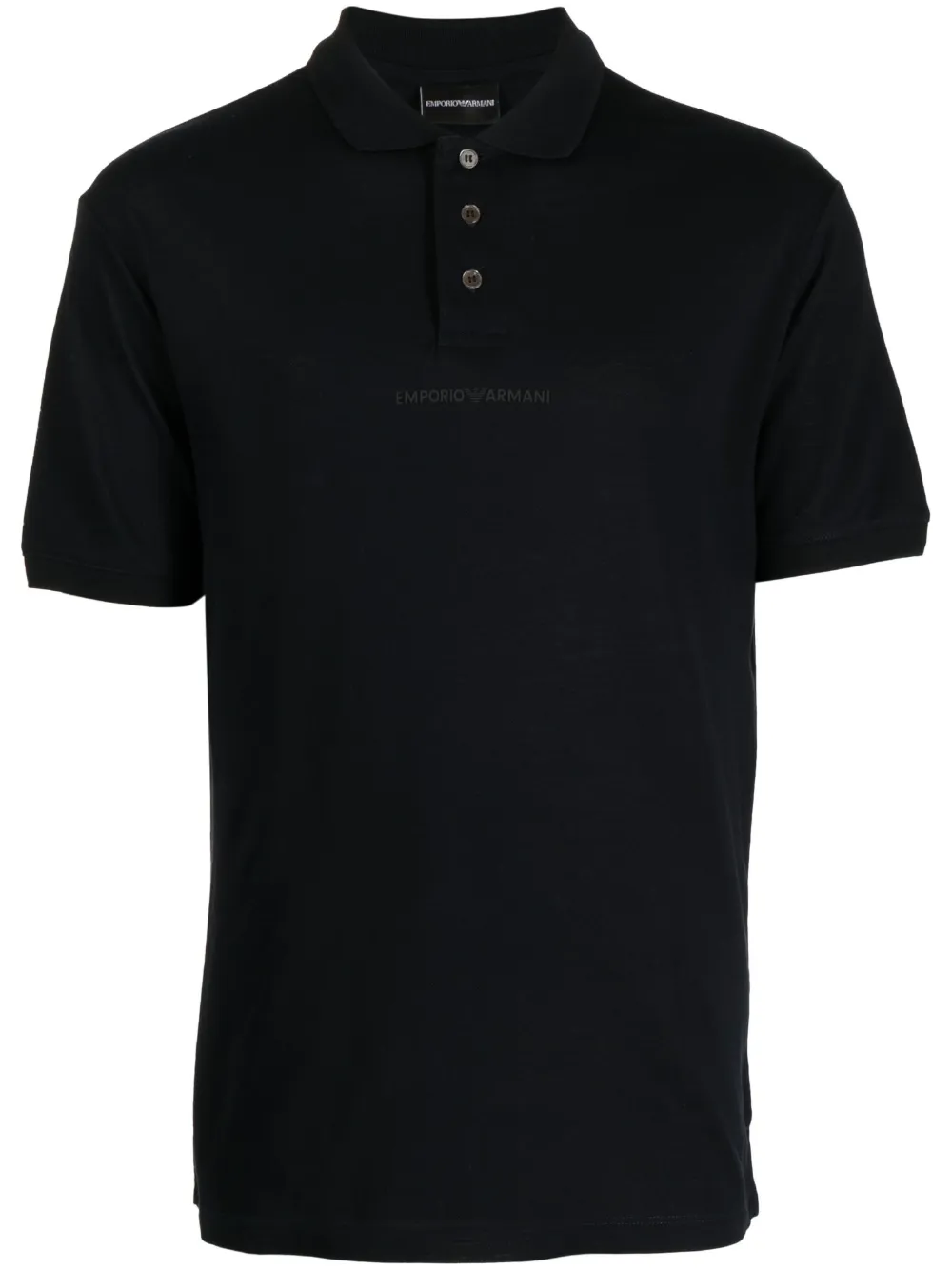 Emporio Armani embossed-logo cotton polo shirt