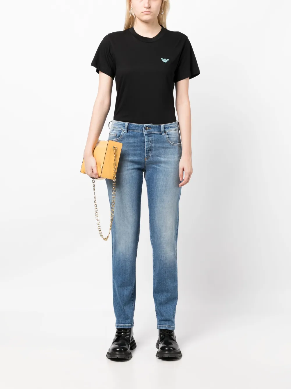 Emporio Armani Jeans met logoplakkaat - Blauw