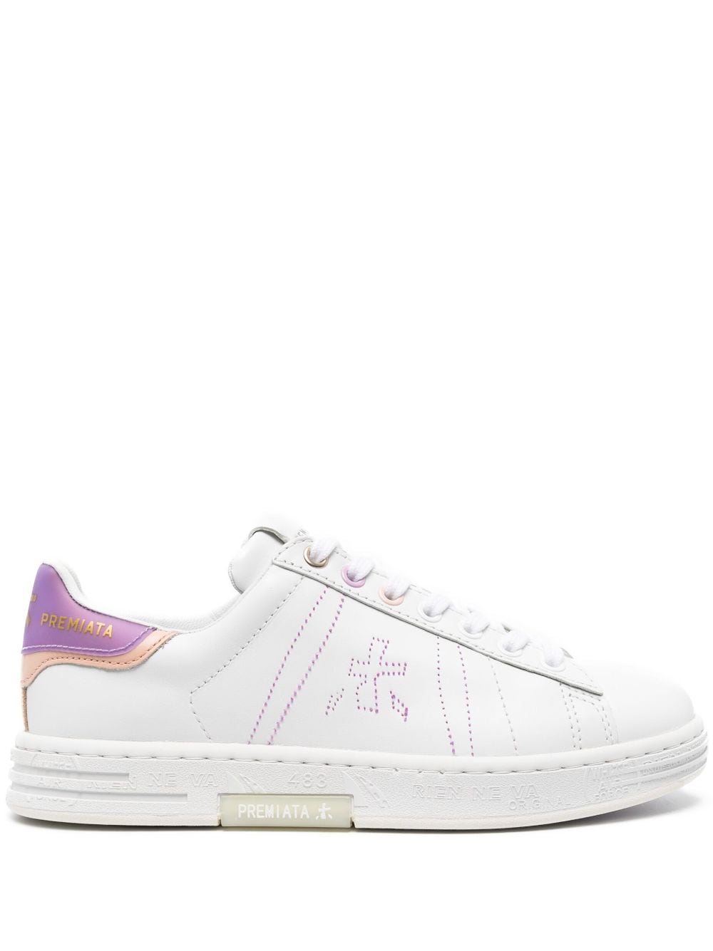 Premiata logo-embroidered low-top Leather Sneakers - Farfetch