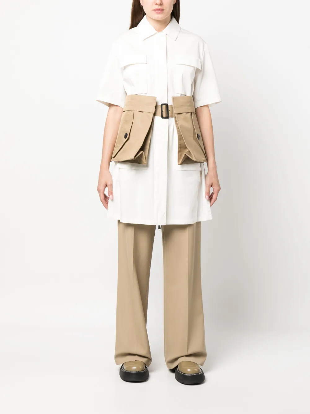 sacai cotton-gabardine belt bag - Beige