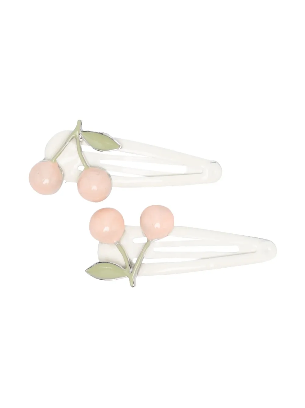 BONPOINT TWO-PACK CHERRY-APPLIQUÉ HAIR CLIPS