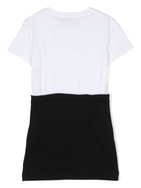 logo embellished cotton dress