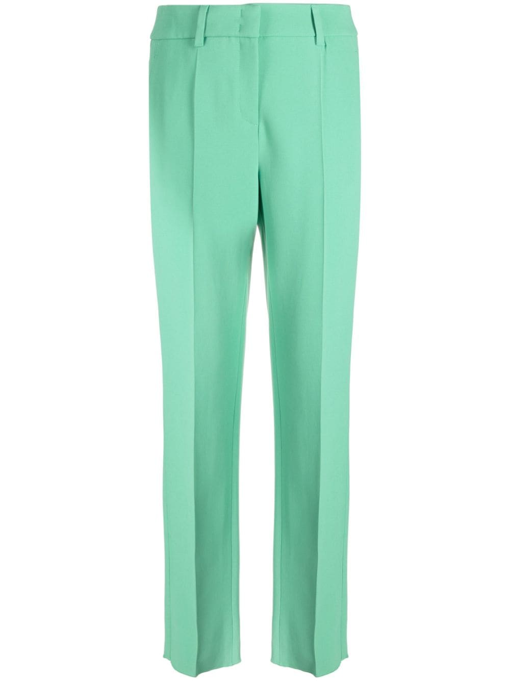 Emporio Armani Pressed-crease High-waisted Trousers In Green