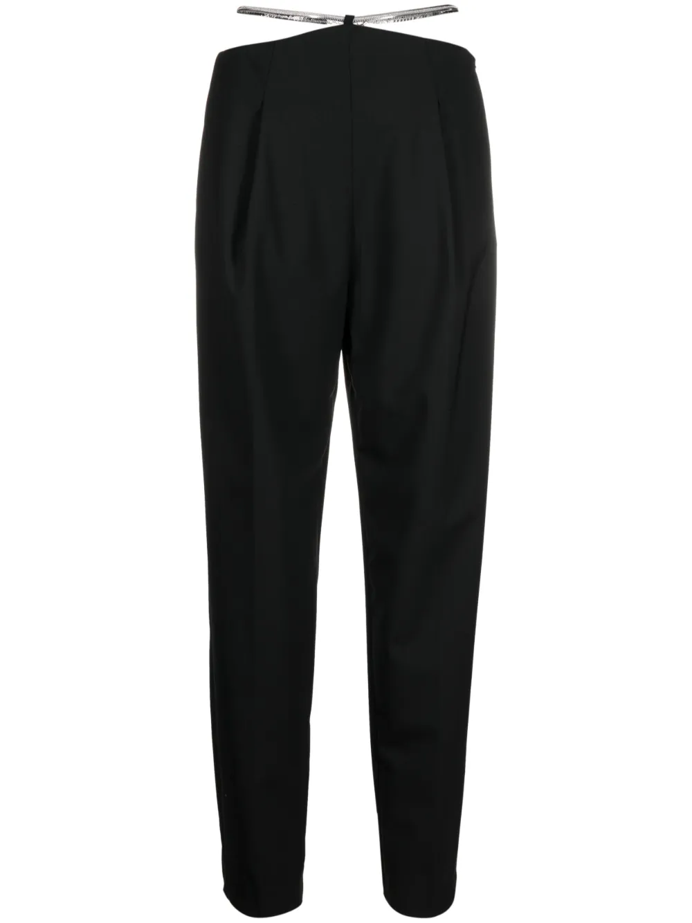 Dondup Tapered-leg Stretch-wool Trousers In Black