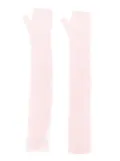 Barrie long knit fingerless gloves - Pink