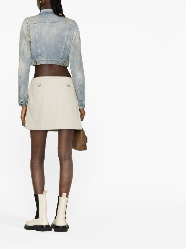 MM6 Maison Margiela Contrasting Cropped Denim Jacket - Farfetch