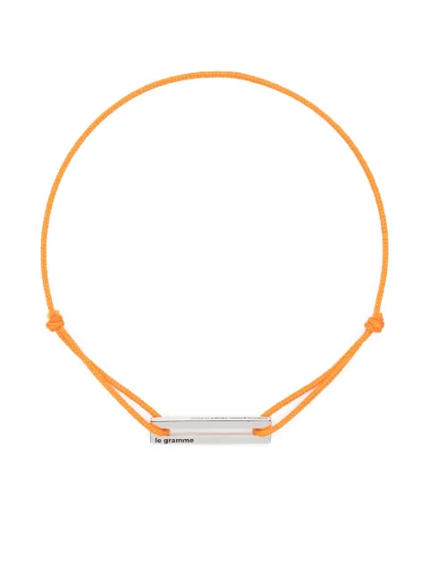 Le Gramme Punched sterling silver cord bracelet