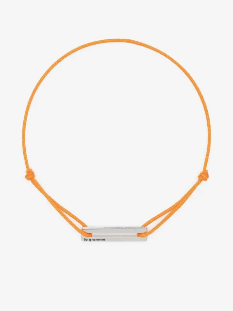 Le Gramme Punched sterling silver cord bracelet