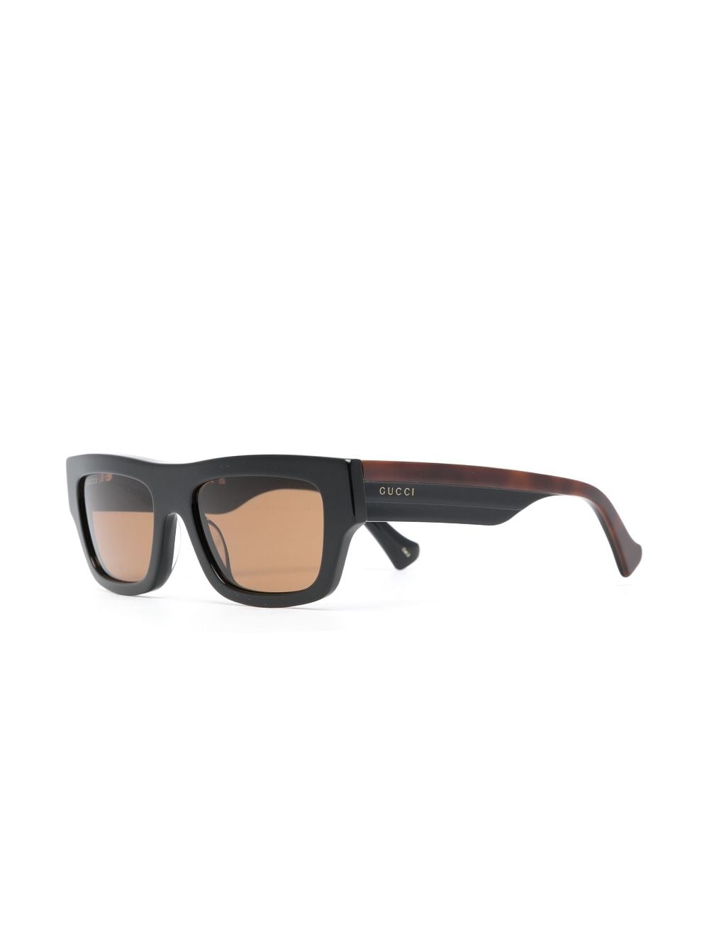 Shop Gucci Square-frame Tinted-lenses Sunglasses In Black