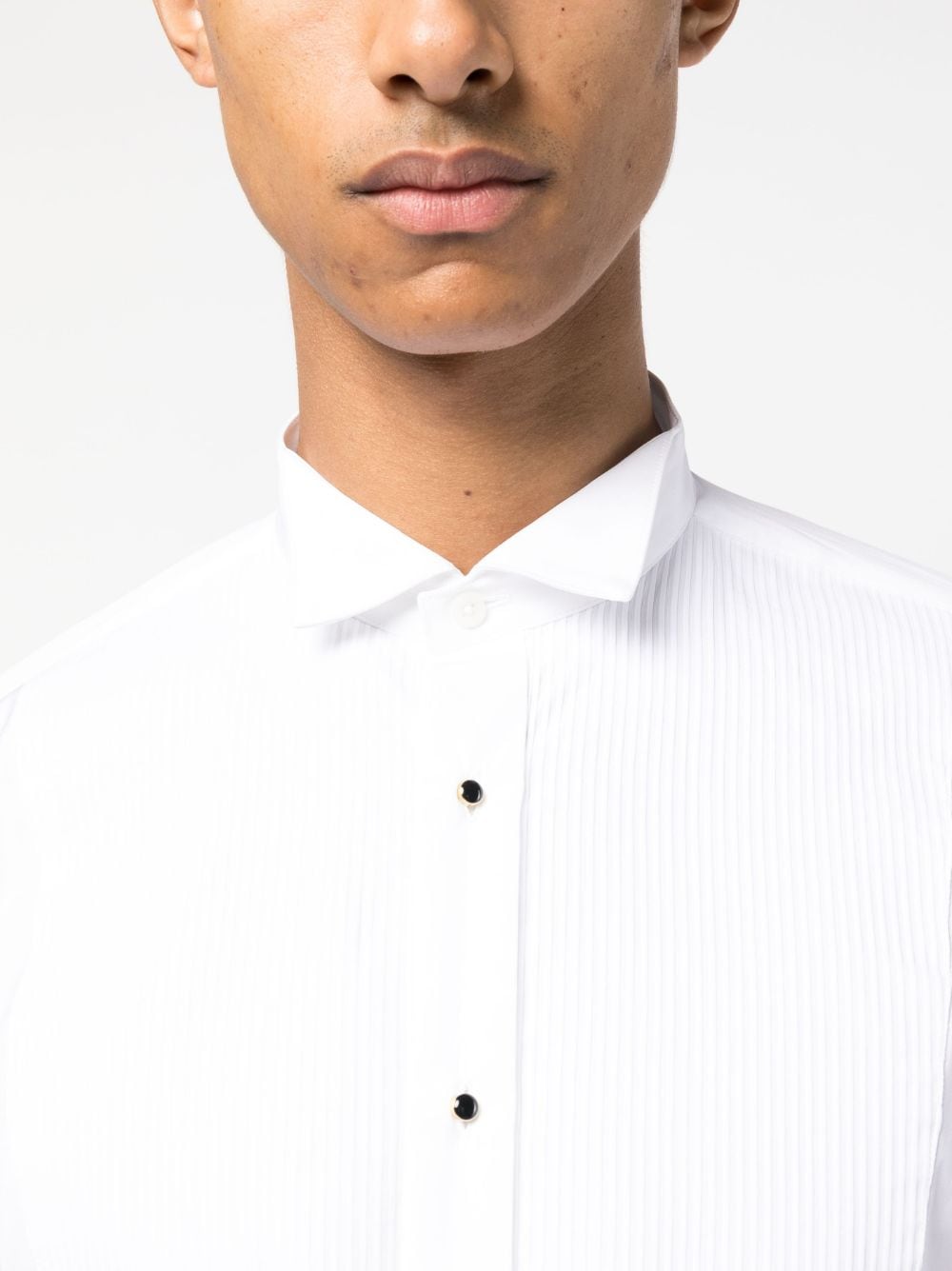 Shop Fursac Long-sleeve Cotton Shirt In White