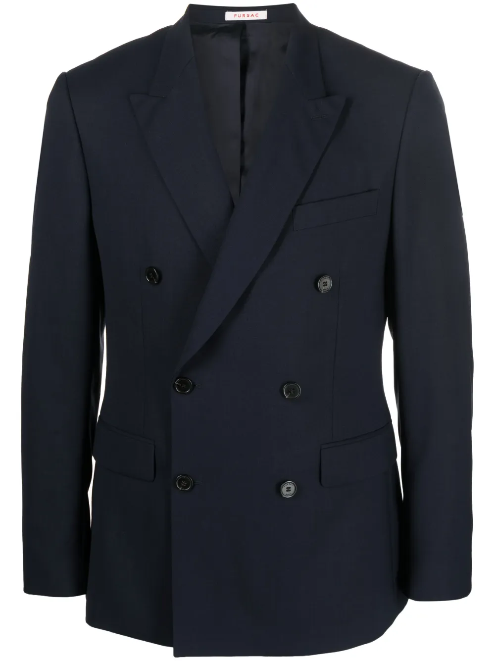 Fursac Double-breasted Wool Blazer In Blue | ModeSens