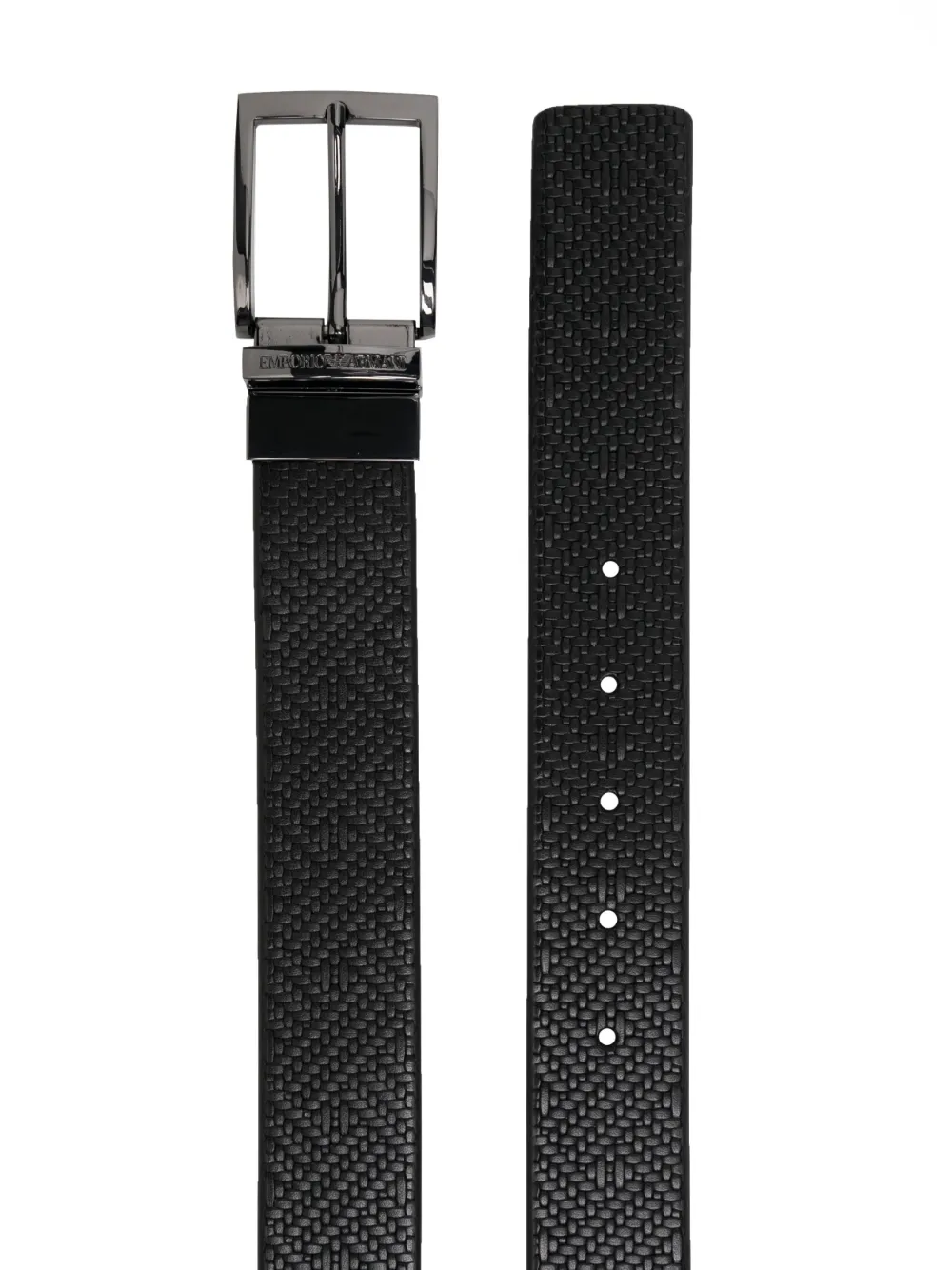 Emporio Armani Leren riem - Zwart