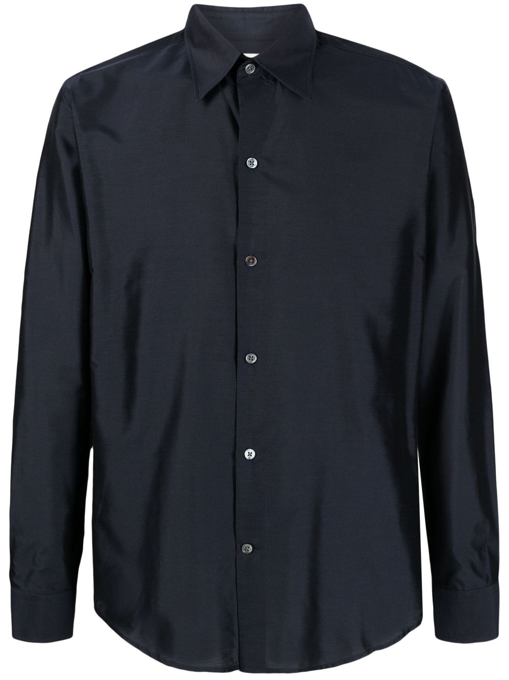 FURSAC straight-point collar silk shirt - Blue