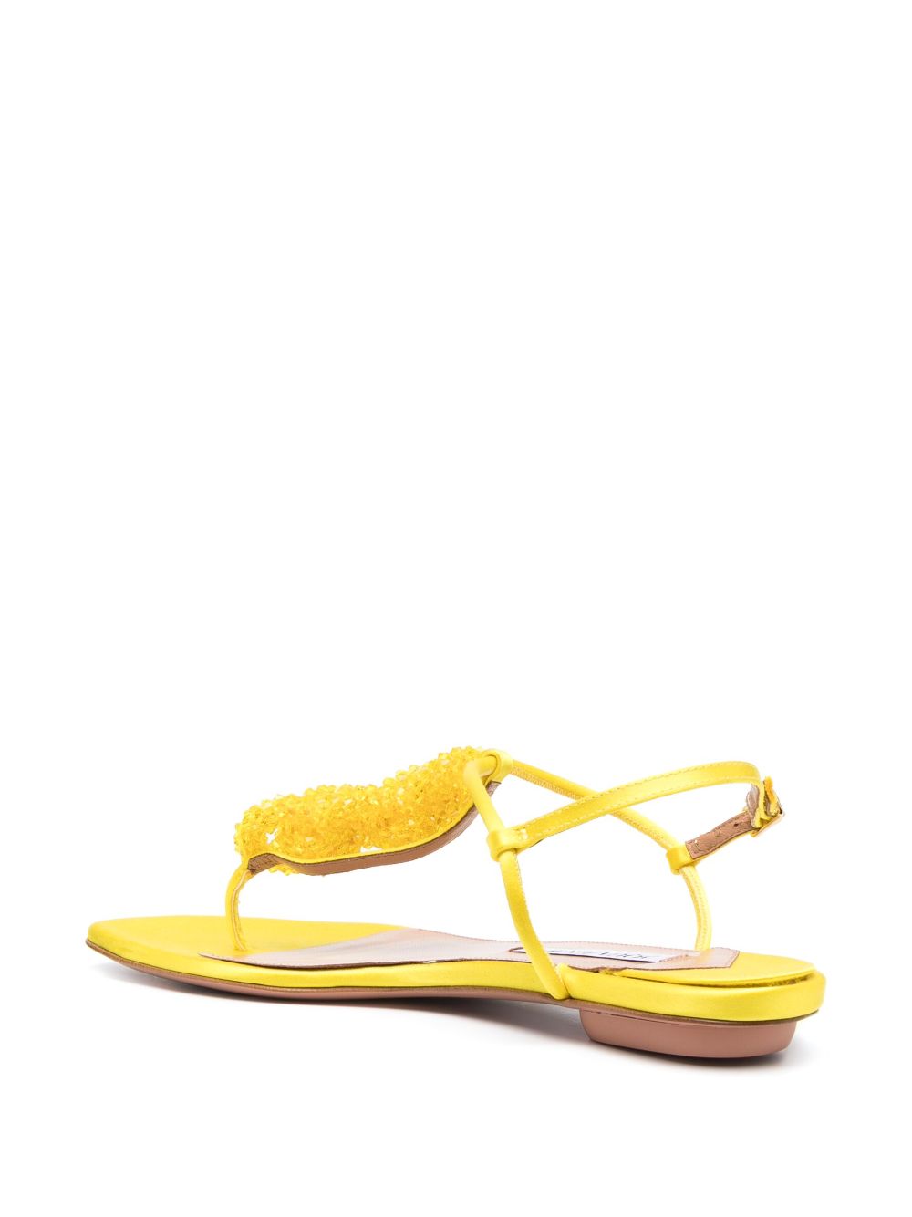 Shop Aquazzura Chain Of Love Flat Sandals In Gelb