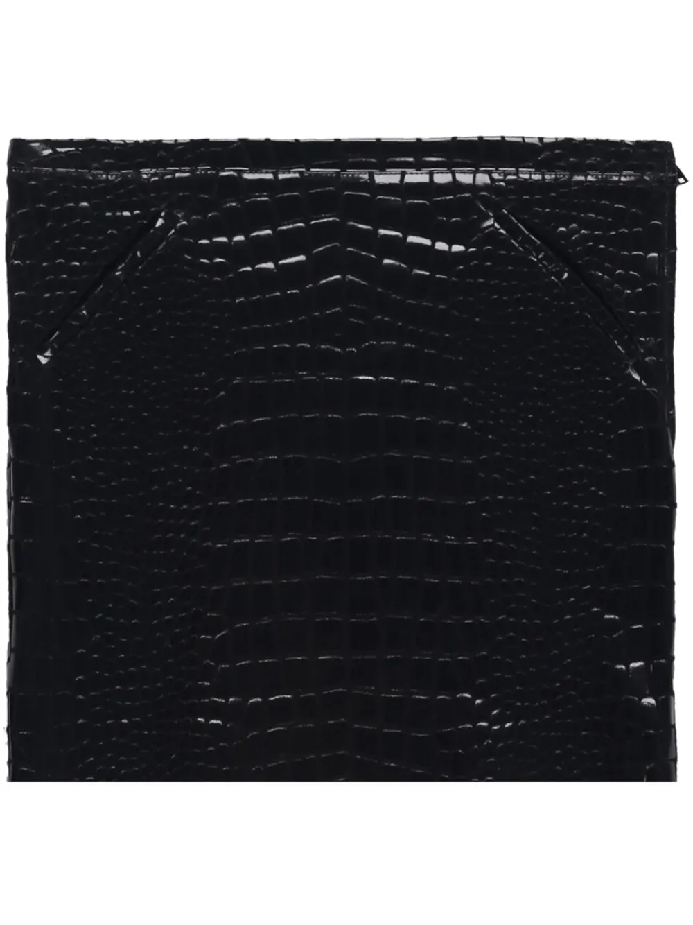 Tom Ford Embossed Crocodile-effect Leather Skirt In Black