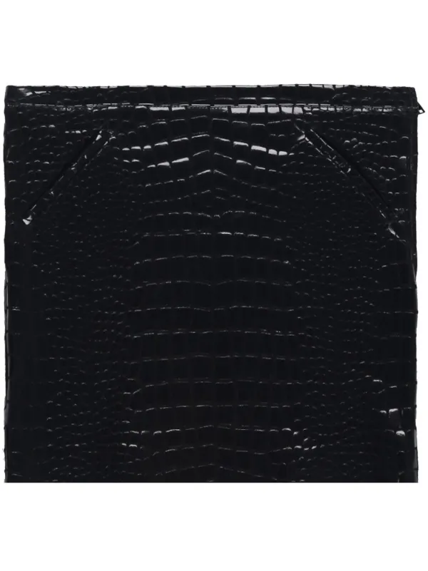 Tom Ford Embossed Crocodile-effect Leather Skirt in Black