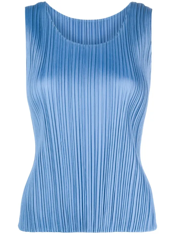 Pleats Please Issey Miyake - Pleated Tank Top in White Pleats Please Issey  Miyake